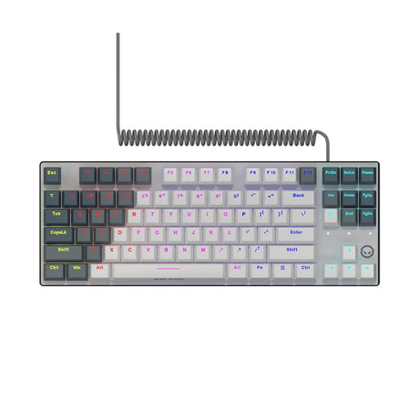 Mechaniczna klawiatura do gier Lorgar Azar 514tkl rgb (biała, układ amerykański (qwerty), logar dream, 80% (tkl), rgb)