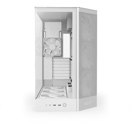 Nzxt h9 flow rgb+ midi tower behuizing (wit (mat) | 2x usb-a | 1x usb-c | rgb | tempered glass)