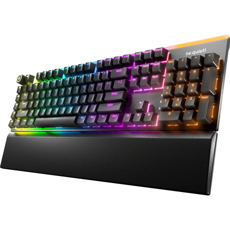 Bądź cicho! mechaniczna klawiatura do gier z lekkim mocowaniem, cicha dotykowa rgb (czarna, układ amerykański (qwerty), cicha dotykowa, 100%, argb, podwójne klawisze pbt)