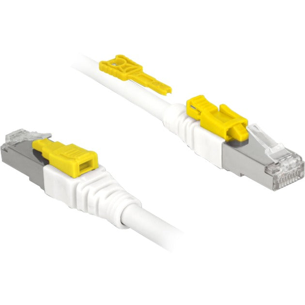 Delock kabel krosowy rj-45 bezpieczny kat.6a (biały, 85331, 1 metr)