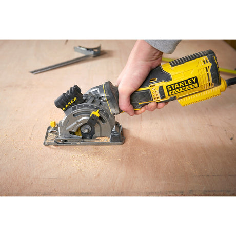 Ręczna piła tarczowa Stanley Fatmax 650w do wielu materiałów (żółto-czarna, z walizką)