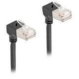 Delock Kabel sieciowy rj45 kat.6a s ftp slim 90° w dół, wygięty w dół, kabel 5 m (czarny)
