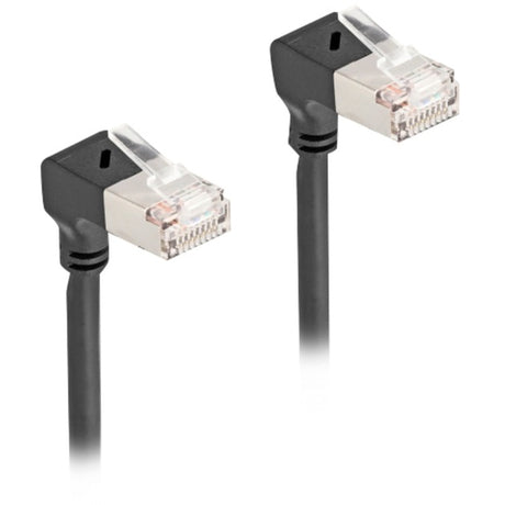 Delock Kabel sieciowy rj45 kat.6a s ftp slim 90° w dół, wygięty w dół, kabel 5 m (czarny)