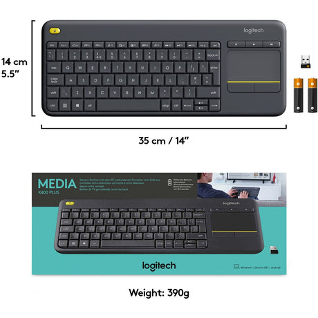 Klawiatura Logitech K400 plus (antracyt, układ UE (QWERTY))