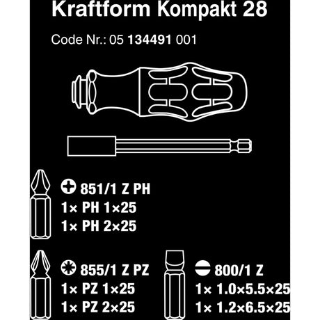 Wera kraftform kompakt 28 z walizką na klucz nasadowy (czarno-zielony, 6 szt.)