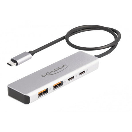 Delock USB 10 Gbps koncentrator USB-C Hub USB (szary, 2x USB-A 3.2 (10 Gbit s), 2x USB-C 3.2 (10 Gbit s))