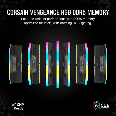 Corsair Vengeance RGB 32 GB DDR5-6000 (2x 16 GB) RAM (czarny, cmh32gx5m2b6000c30, xmp 3.0)