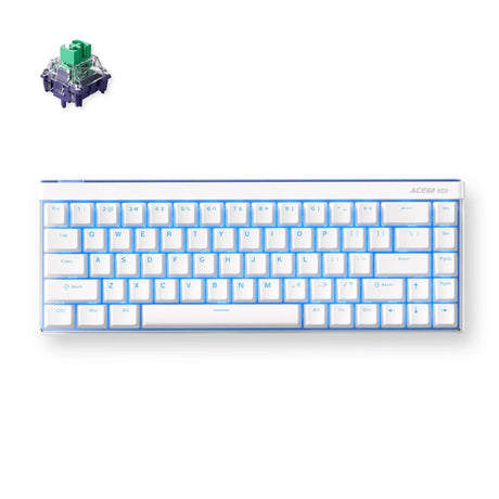 Klawiatura do gier Mchose ace 68 Air Hall Effect z przełącznikiem magnetycznym (biała, układ amerykański (qwerty), kailh Magnetic God, 65%, rgb, hot swap, nasadki klawiszy pbt, USB-C, czujnik efektu Halla)