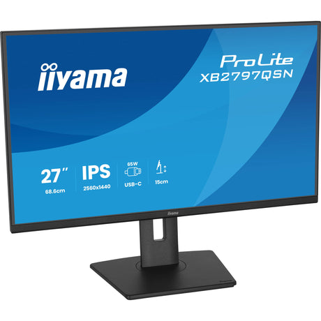 Monitor Iiyama prolite xb2797qsn-b1 27 (czarny, 75 Hz, HDMI, DisplayPort, USB-C, LAN, audio)