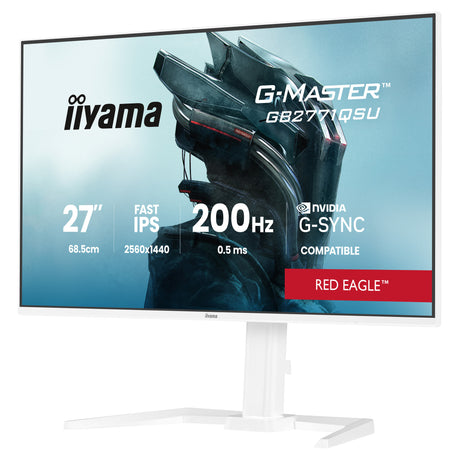 Monitor do gier Iiyama G-Master Red Eagle GB2771QSU-W1 27 (biały, 2x HDMI, DisplayPort, 2x USB-A, 2x USB-C, 200 Hz)