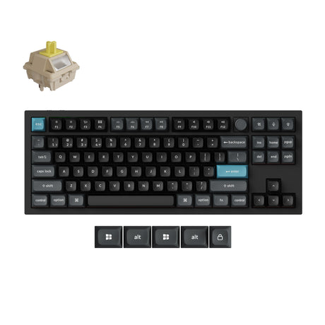 Keychron q3 ultra-m4 8k bezprzewodowa, niestandardowa klawiatura mechaniczna (czarna, układ amerykański (qwerty), jedwabny pom banan, 80% (tkl), rgb, hot swap, 8k, 2,4 ghz | bluetooth 5.2 | usb-c)