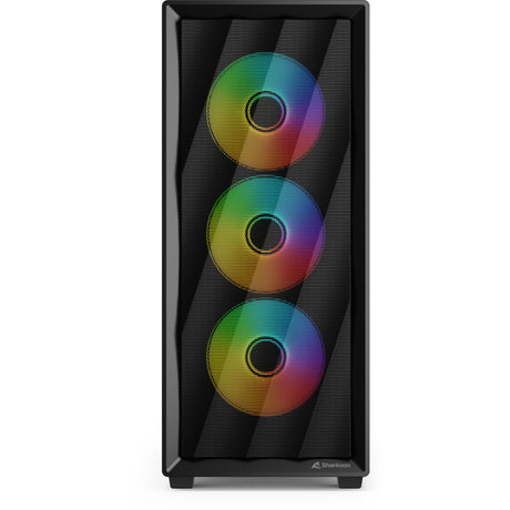 Obudowa Sharkoon VK4 ARGB Midi Tower (czarna | 2x USB-A | RGB | szkło hartowane)