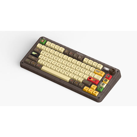 Bezprzewodowa klawiatura mechaniczna Iqunix Zx75 Happy Ape (brązowa, układ US (QWERTY), TTC Holy Panda, 75%, diody RGB, możliwość wymiany podczas pracy, podwójny strzał pbt, 2,4 GHz | Bluetooth 5.1 | USB-C)