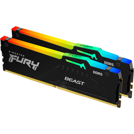 Kingston Fury Beast RGB 32 GB DDR5-5600 (2x 16 GB) RAM (czarny, KF556C36bbeak2-32, XMP 3.0, Expo)
