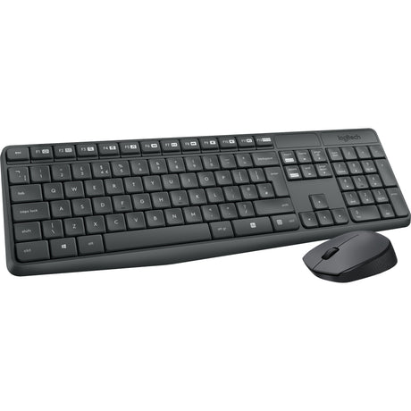 Bezprzewodowy zestaw stacjonarny Logitech mk235 (czarny, układ US-International (QWERTY))