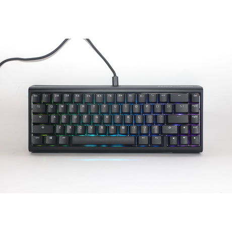 Ducky rzutowany tinker 65 z qmk przez mechaniczną klawiaturę rgb (czarny, układ amerykański (qwerty), wiśniowy mx czerwony, 65%, diody rgb, double-shot pbt, możliwość wymiany podczas pracy, mocowanie uszczelki)