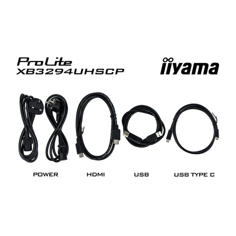 Monitor Iiyama Prolite xb3294uhscp-b1 31,5 4k UHD (czarny, 2x hdmi, display port, 2x usb-a, 3x usb-c)