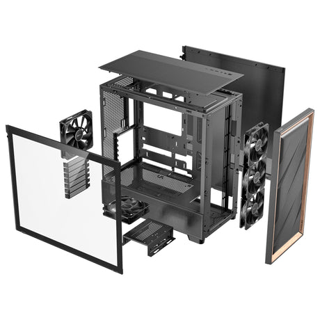 Obudowa Antec Flux Midi Tower (czarna | 2x USB-A | 1x USB-C | szkło hartowane)