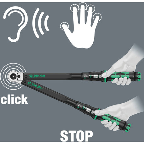 Klucz dynamometryczny Wera Click-Torque c 3 push r l (czarno-zielony, 40-200 nm)
