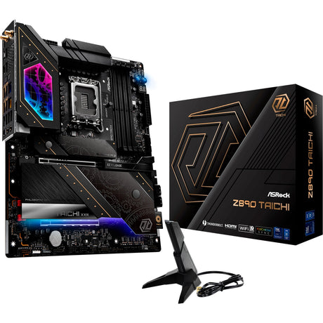 Płyta główna Asrock Z890 Taichi Socket 1851 (czarna, RAID, 5 GB-LAN, 2,5 GB-LAN, Wi-Fi 7, BT, dźwięk, ATX)