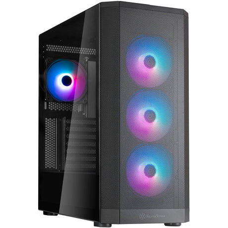 Obudowa Silverstone Fara 514x Midi Tower (czarna | 2x USB-A | 1x USB-C | RGB | szkło hartowane)