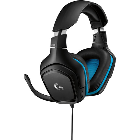 Przewodowy nauszny zestaw słuchawkowy do gier Logitech G432 7.1 z dźwiękiem przestrzennym (czarny niebieski, PC, Playstation 4, Playstation 5, Xbox One, Xbox Series X|S, Nintendo Switch)