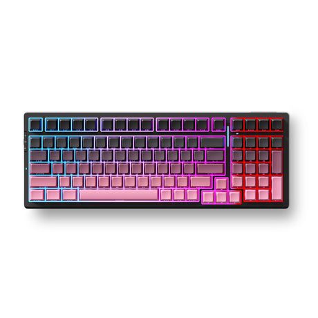 Mchose g98 pro czarna różowa kapusta tofu v2 bezprzewodowa, trójmodowa, niestandardowa mechaniczna klawiatura do gier rgb (czarna, układ amerykański (qwerty), ktt kapusta tofu v2, rgb, hot swap, grawerowany z boku pbt, bezprzewodowy | bluetooth | usb-c)