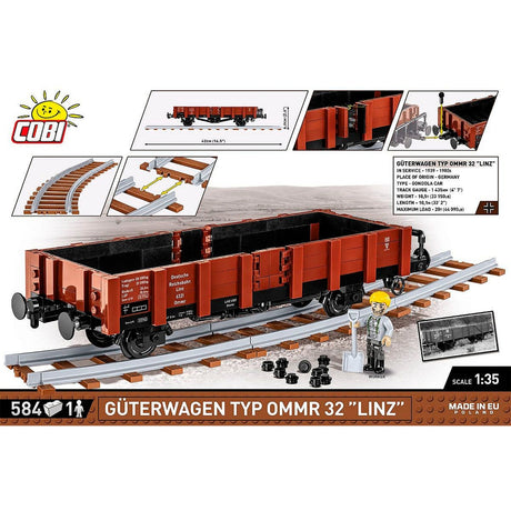 Cobi güterwagen type ommr 32 linz constructiespeelgoed (schaal 1:35)