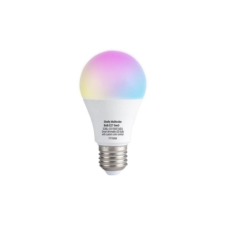 Shelly wielokolorowa żarówka e27 gen3 lampa LED (biała, 2700-6500k, WiFi, Bluetooth, ściemnialna)
