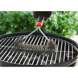 Trójstronna szczotka do czyszczenia Weber szczotka do czyszczenia grilla (czarno-czerwona, 30 cm)