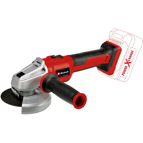 Akumulatorowa szlifierka kątowa Einhell axxio 18 115 q bl li solo - power x-change - 18 V litowo-jonowy - silnik bezszczotkowy - ø115 mm - 8500 obr./min - nakrętka szybkomocująca - wył. akumulator, ładowarka i ściernica
