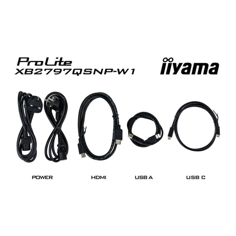 Monitor Iiyama prolite xb2797qsnp-w1 27 (biały, HDMI, DisplayPort, USB-C, LAN, audio)