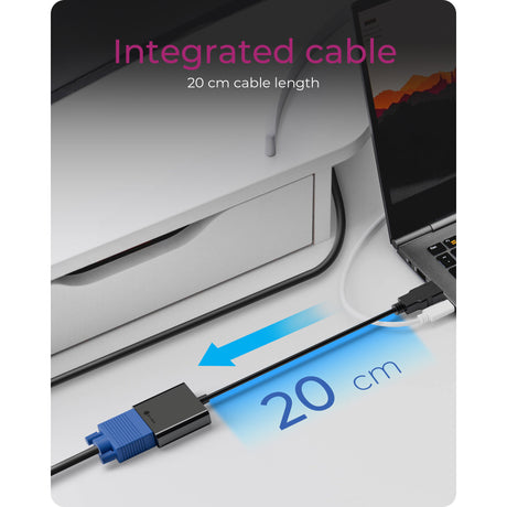 Icy box ib-ac502a przejściówka hdmi na vga (czarna)