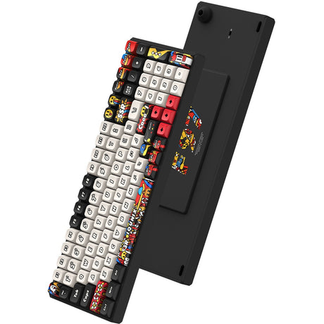 Bezprzewodowa klawiatura mechaniczna Iqunix f97 graffiti diary (czarna, układ amerykański (qwerty), wiśniowy mx brązowy, 96%, diody rgb, możliwość wymiany podczas pracy, pbt, 2,4 GHz | bluetooth 5.1 | usb-c)