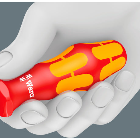Wera 160 to zestaw 7 wkrętaków Kraftform plus seria 100 (czerwony żółty, jednobiegunowy tester fazy, uchwyt, 7 sztuk)