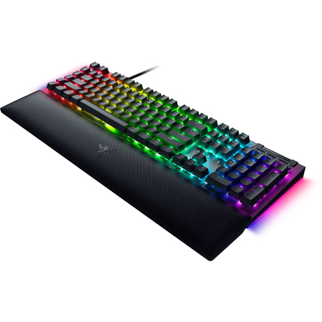 Razer blackwidow v4, klawiatura do gier (czarna, układ amerykański, żółta, diody rgb, podwójny abs)