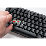Ducky zero 6108 klasyczna czarna mechaniczna klawiatura do gier rgb (czarna, układ amerykański (qwerty), wiśnia mx2a niebieska, 100%, diody rgb, double-shot pbt, hot swap, 2,4 ghz | bluetooth | usb-c)