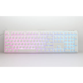 Ducky one 3 klasyczna, czysta biała klawiatura mechaniczna rgb (biała, układ amerykański (qwerty), wiśnia mx cicha czerwona, 100%, dioda rgb, podwójny strzał pbt, możliwość wymiany podczas pracy, mechanika szarlatanu)