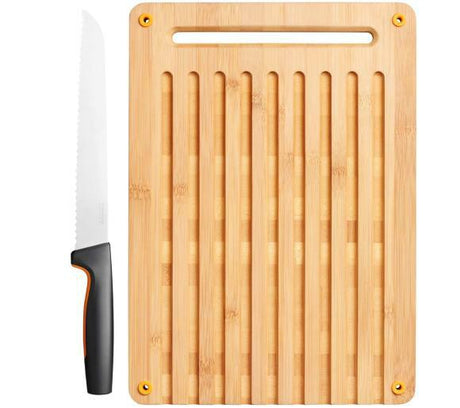 FISKARS Funkcjonalny zestaw Bamboo Chleb Cuting i nóż