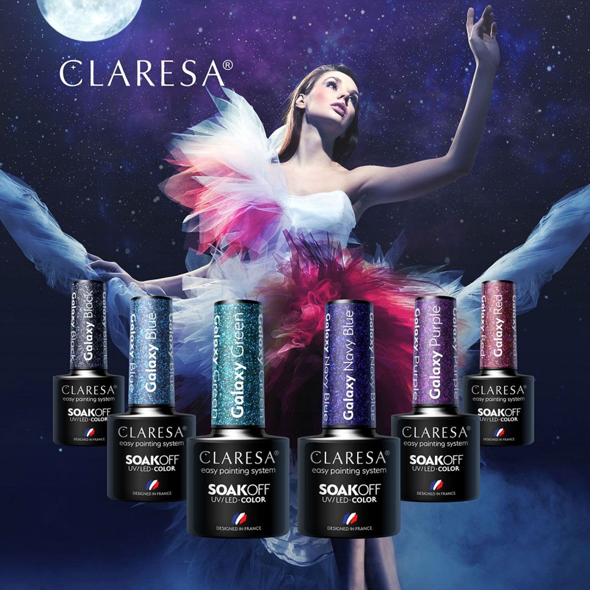 Claresa Lakier hybrydowy UV LED 5ml galaxy green