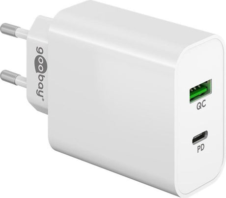 Szybka ładowarka Enzo Goobay USB + USB-C 45W biała - 9550194