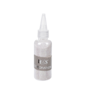 H s glitter klein wit 40gr
