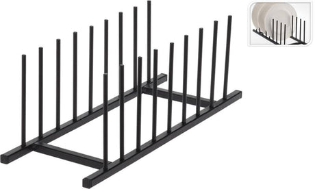 Ultraświeży metalowy uchwyt na talerze 34,5x12,5 cm czarny
