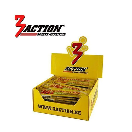 3action Owsiany baton energetyczny jabłkowo-cynamonowy 45 gramów - pudełko ekspozycyjne 20 sztuk - 1202030015