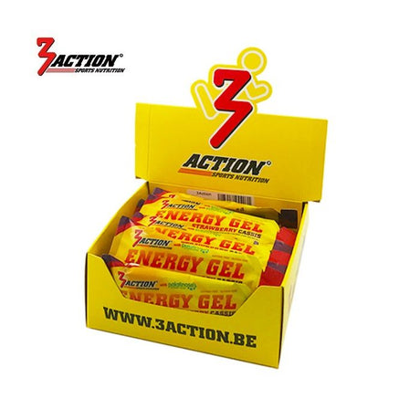 3action żel energetyczny truskawka-cassis 34 gramy - pudełko ekspozycyjne 25 sztuk - 1202020001