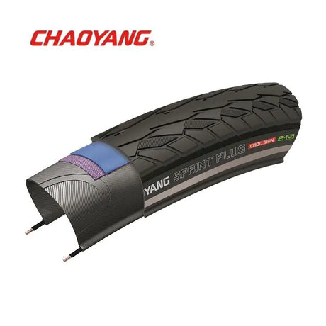 Chaoyang 28x1,50 (40-622) sprint plus czarna tkanina refleksyjna typu crocskin (1,5 mm kevlar-floc+nylon breaker) w211199n