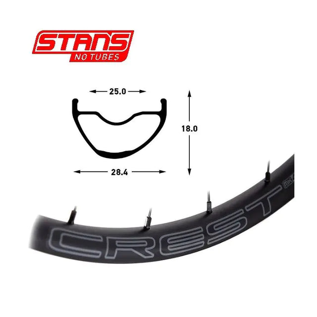 Stans notubes rim crest mk4 29 32h czarno-szary snt
