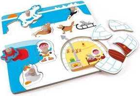 Puzzle zdrapka Van der Doelen - drewniane puzzle z igloo
