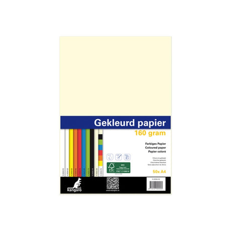 Papier kserograficzny Kangaro a4 160gr 50 arkuszy różne kolory