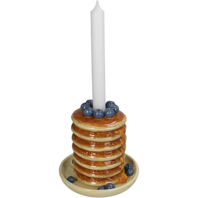 Kersten kandelaar blueberry pancake dolomite bruin 14x14x14,5cm